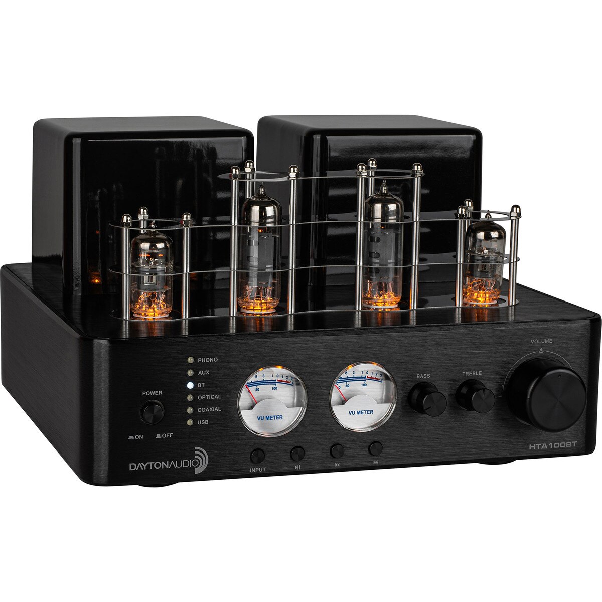 Dayton Audio HTA100BT Hybrid Stereo Tube Amplifier with Bluetooth USB